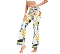 Pantaloni variopinti di yoga dell'ascensore di culo delle macchine della costruzione per il chiarore di crossover delle donne, Colorato, XL
