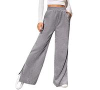 Pantaloni Velluto a Coste Donna Eleganti Vita Alta Sportivi Pantalone Invernale con Tasche con Elastico Caldo Pantaloni Palazzo Morbidi Comodi Pantaloni Larghi Yoga Taglie Forti Pantaloni Tuta