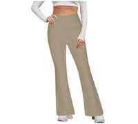 Pantaloni Yoga da Donna Crossover Vita Alta Bootcut Pantaloni a Zampa con Tasche Flare Leggings per Fitness Palestra Allenamento Jogging Sportivi Push Up Fared Donna Palestra Fitness Danza Casual