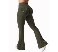 Pantaloni Yoga Stretch A Vita Alta A Gamba Larga Da Donna Con Tasche 2025