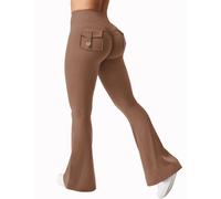 Pantaloni Yoga Stretch A Vita Alta A Gamba Larga Da Donna Con Tasche 2025