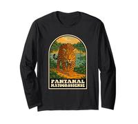 Pantanal Matogrossense Jaguar Brasile Wildlife Art Maglia a Manica