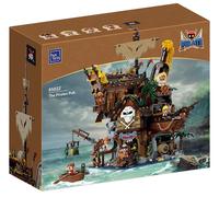 PANTASY Set da Costruzione Taverna dei Pirati, Architettura Modulare di Relitto, con Bar Terrazza, Bottiglia Gigante di Rum - Kit di Mattoncini Nautici per Adulti