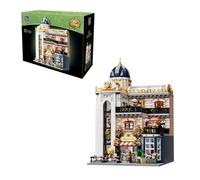 PANTASY Blossom Café - Set di edifici modulari a 3 piani, punto di riferimento europeo in serra con caffè, galleria d'arte e atrio floreale, kit di modelli di architettura da collezione per adulti