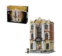 PANTASY Edificio di banche, mattoncini da costruzione per adulti, modello a | 47 pezzi stampati, design classico da banca, meccanismo di cassaforte, ripiani rimovibili, modello architettonico per adulti