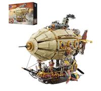 PANTASY Kit di modellino di nave aerea steampunk per adulti, zeppelin a doppio strato con sistema meccanico a ingranaggi, set di mattoncini fai da te, giocattolo da costruzione retrò per collezionisti