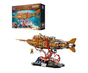 PANTASY Nautilus Steampunk, modellino modulabile in 3 sezioni con elica a ingranaggi, mini barca e scena d'avventura sottomarina, kit modello meccanico retrò da costruire per adulti