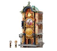 PANTASY Orologio astronomico di Praga, set di mattoncini da collezione Gotico, modello architettonico con quadranti astronomici mobili, punto di riferimento storico modello da collezione per adulti