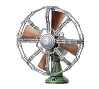 PANTASY Ventilatore da tavolo retrò modello di mattoni, ventilatore oscillante motorizzato con meccanismo a ingranaggi visibili, apparecchio elettrico vintage come modello da esposizione e da