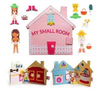 Pantaworlds | Libro Montessori Interattivo per Bambini My Small Room, Quiet Book in Feltro, Libro Sensoriale, Gioco Educativo | Idea Regalo Bambini | Certificato CE | Ambientazione Casa Bambole