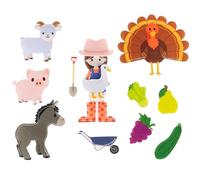 Pantaworlds | Play Kit Feltro per Quiet Book, Set Personaggi in Feltro per Libro Montessori Interattivo, Marionette da Mano per Bambini | Idea Regalo Bambini | Certificato CE | Fattoria (Animali-Orto)
