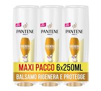 Pantene Balsamo Pro-V, Rigenera e Protegge, Balsamo Capelli, Shampoo per Capelli Deboli o Danneggiati, Ripara all'istante i Danni da Styling, Maxi Formato da 6 x 250 ml