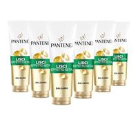 Pantene Pro-V Lisci Effetto Seta Balsamo 6x230ml per Capelli Crespi e Opachi, Balsamo Quotidiano, Con Vitamina B5 e Miscela di Nutrienti, Senza Olio Minerale e Coloranti, Tecnologia Active Nutri-Plex