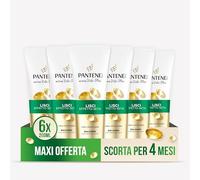 Pantene Pro-V Lisci Effetto Seta Balsamo per Capelli Crespi e Opachi, Balsamo Quotidiano, Con Pro-Vitamina B5 e Miscela di Nutrienti, Senza Olio Minerale e Coloranti, Maxi Formato 6 x 250 ml