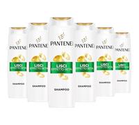 Pantene PRO-V Lisci Effetto Seta Shampoo 6x300ml per Capelli Crespi e Opachi, Deterge Delicatamente e Protegge i Legami del Capello, Senza Siliconi, Olio Minerale, Coloranti, con Active Nutri-Plex