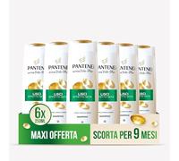 Pantene Pro-V Lisci Effetto Seta Shampoo per Capelli Crespi e Opachi, Deterge Delicatamente e Protegge i Legami del Capello, Senza Siliconi, Olio Minerale, Coloranti, Maxi Formato 6 x 250 ml