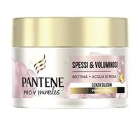 Pantene Pro-V Miracles Spessi e Voluminosi, Maschera Senza Siliconi con Biotina e Acqua di Rosa, per Capelli fini e Senza Volume, 160 ml