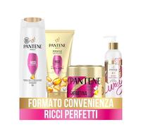 Pantene Pro-V Ricci Perfetti, Set Regalo Capelli Ricci: 1x Shampoo Ricci 225 ml, 1x Balsamo Miracle Serum Ricci 150ml, 1x Maschera Protezione Cheratina Ricci 300ml, 1x Crema Styling 235m