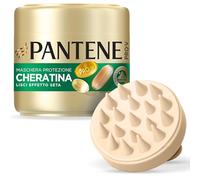 Pantene Pro-V Set Massaggiatore Cuoio Capelluto + Maschera Capelli Lisci Effetto Seta, Protezione Cheratina, Per Avere Capelli Lisci E Brillanti Fino A 72h Con 1 Sola Applicazione, 300ml