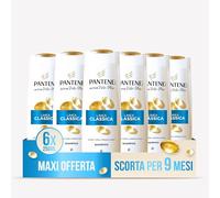 Pantene Pro-V Shampoo Linea Classica per Capelli Normali e Misti, Deterge Delicatamente e Protegge i Legami del Capello, Uso Quotidiano, Senza Olio Minerale e Coloranti, Maxi Formato 6 x 250 ml