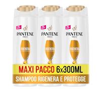 Pantene Pro-V Shampoo Protezione Cheratina, Rigenera e Protegge, Shampoo Capelli, Shampoo per Capelli Deboli o Danneggiati, Ripara all'istante i Danni da Styling, Maxi Formato da 6 x 300 ml