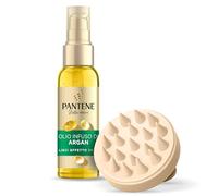 Pantene Set Massaggiatore Cute + Olio Capelli Con Olio di Argan, Ideale Per I Capelli Crespi E Opachi, Lisci Effetto Seta, Nutriente Quotidiano, Senza Risciacquo, 100 ml