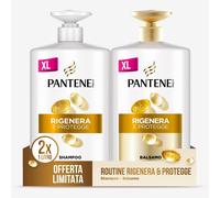 Pantene Shampoo Balsamo Rigenera E Protegge per Capelli Deboli Danneggiati Maxi
