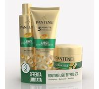 Pantene Shampoo Miracles Lisci Effetto Seta Per Capelli Crespi, 250ml+ Balsamo 200ml+ Maschera 300ml