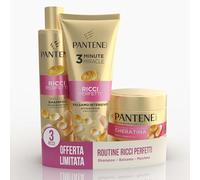Pantene Shampoo Miracles Ricci Perfetti Set Regalo: Shampoo 250ml+Balsamo Intensivo 200ml+Maschera 300ml
