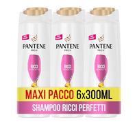 Pantene Shampoo Pro-V Ricci Perfetti, per Capelli Ricci Definiti, per Crespi e Ribelli, Capelli Luminosi e Corposi, Maxi Formato da 6 x 300 ml