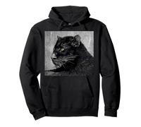 Pantera Black Big Cat Jaguar Cougar Mountain Lion Occhi Verdi Felpa con Cappuccio
