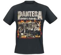 Pantera Cowboys from Hell - Fire Frame Uomo T-Shirt Nero 100% Cotone Regular