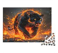 Pantera di fuoco Roar Rompicapo 1000 Pezzi In cartone Riciclato,Un Puzzle Per Impossibile Difficile Arduo Stimolante,Ideale Per Decorazione Casa Design,Regali Per Le Donne,Regali Per Gli Uomini 70x50