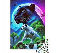 Pantera Nera Jigsaw Puzzle Impossibili 1000Pcs Decorazione Per La Casa. Rilassamento E Intelligence Per Adulti E Ragazzi Da 14 Anni 1000pcs (75x50cm)