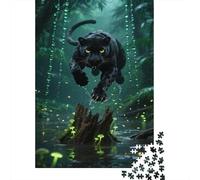 Pantera Nera Jigsaw Puzzle Impossible 1000Pcs Rainforest Decorazione Per La Casa. Rilassamento E Intelligence Per Adulti E Ragazzi Da 14 Anni 1000pcs (75x50cm)