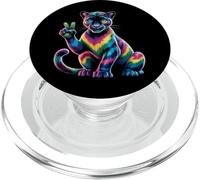Pantera Nera Tie Dye Rana segno della pace Hippie Black Panther PopSockets PopGrip per MagSafe