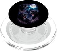 Pantere scure sotto la luna piena Vintage Fantasy Lightning PopSockets PopGrip per MagSafe