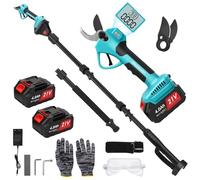 panthem Cesoie da giardino telescopiche a batteria 2 in 1, compatibili con Makita 18 V, portata massima fino a 4,1 m, apertura di taglio 43 mm, motore senza spazzole con 2 batterie da 4000 mAh