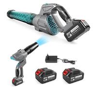 panthem Mini soffiatore a batteria, mini ventilatore senza fili, con batterie da 21 V, 4,0 A, per la cura del prato, bolle di foglie, soffiatore elettrico per soffiare via foglie, neve