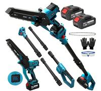 panthem Motosega professionale a batteria, per Makita 18 V, 2 in 1, mini motosega telescopica con batteria 21 V, 4000 mAh, altezza di lavoro fino a 4,5 m