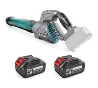 panthem Soffiatore a Batteria, 5 Velocità Soffiatore Elettrico Senza Filo con Motore Brushless, 2 x Batterie da 4.0Ah, 200 MPH, 2 Ugelli Intercambiabili, Soffiatore Foglie per la Cura del Prato