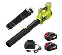 panthem Soffiatore a batteria compatibile con Makita 18 V, 2 batterie da 3 Ah, 225 km/h, 5 marce, soffiatore elettrico senza spazzole, 30000 giri/min, flusso d'aria Turbo 600 m³/h, per giardino