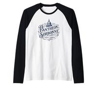 Panthéon Sorbonne Parigi Francia Ornato Vintage Navy Print Maglia con Maniche Raglan