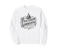 Panthéon Sorbonne Parigi Francia Ornato Vintage Stampa Nera Felpa