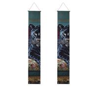 Panther Black on the Sofa Porch Banner Decoration 2 pezzi Polyester Congratulazioni laureato banner da appendere per porta anteriore, cortile, cerimonie o feste riutilizzabili lavabili con aste e