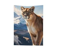 Panther & Mountain Lion Coperta di flanella calda e accogliente coperta leggera e morbida per divano, letto, sedia, decorazione per la casa, 127 x 178 cm