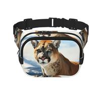 Panther Mountain Lion Marsupio da donna, impermeabile, regolabile, alla moda, casual, a tracolla, per corsa, allenamento, escursionismo, viaggi, nero, taglia unica, Nero , Taglia unica