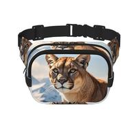 Panther Mountain Lion Marsupio da donna, impermeabile, regolabile, alla moda, casual, a tracolla, per corsa, allenamento, escursionismo, viaggi, nero, taglia unica, Nero , Taglia unica