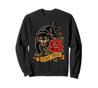 Panther Rose Traditional Tattoo Flash Stay True Old School Felpa