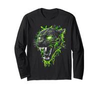 Panther Widlife Face Fantasy Occhi Verdi Animal Art Maglia a Manica